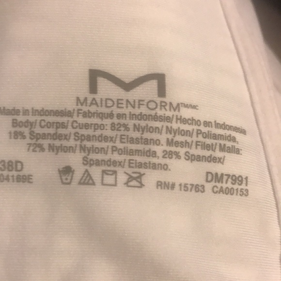 NWOT 38D Black/ White Zip Front Maidenform Bra - Picture 4 of 4